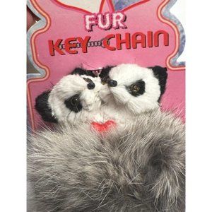 1999 Fluffy Keychains- Twin Panda Heart
